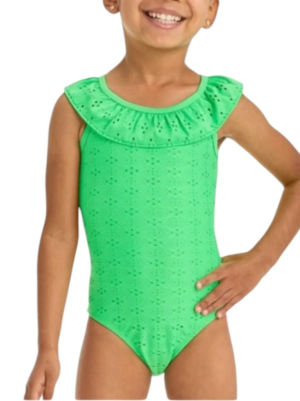 NWT Ruffle Eyelet One-Piece Swimsuit
